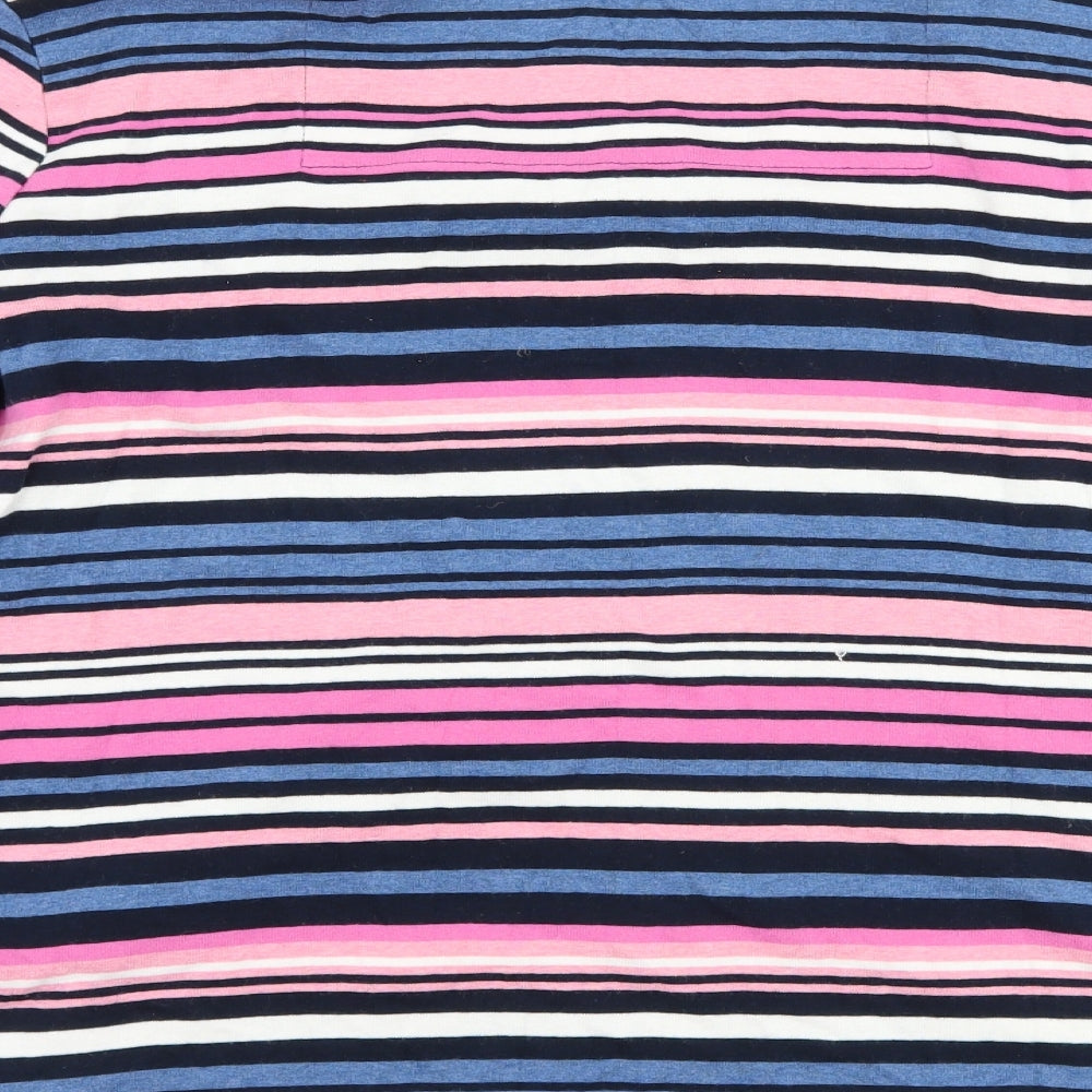 Maine Womens Blue Striped  Basic T-Shirt Size 22