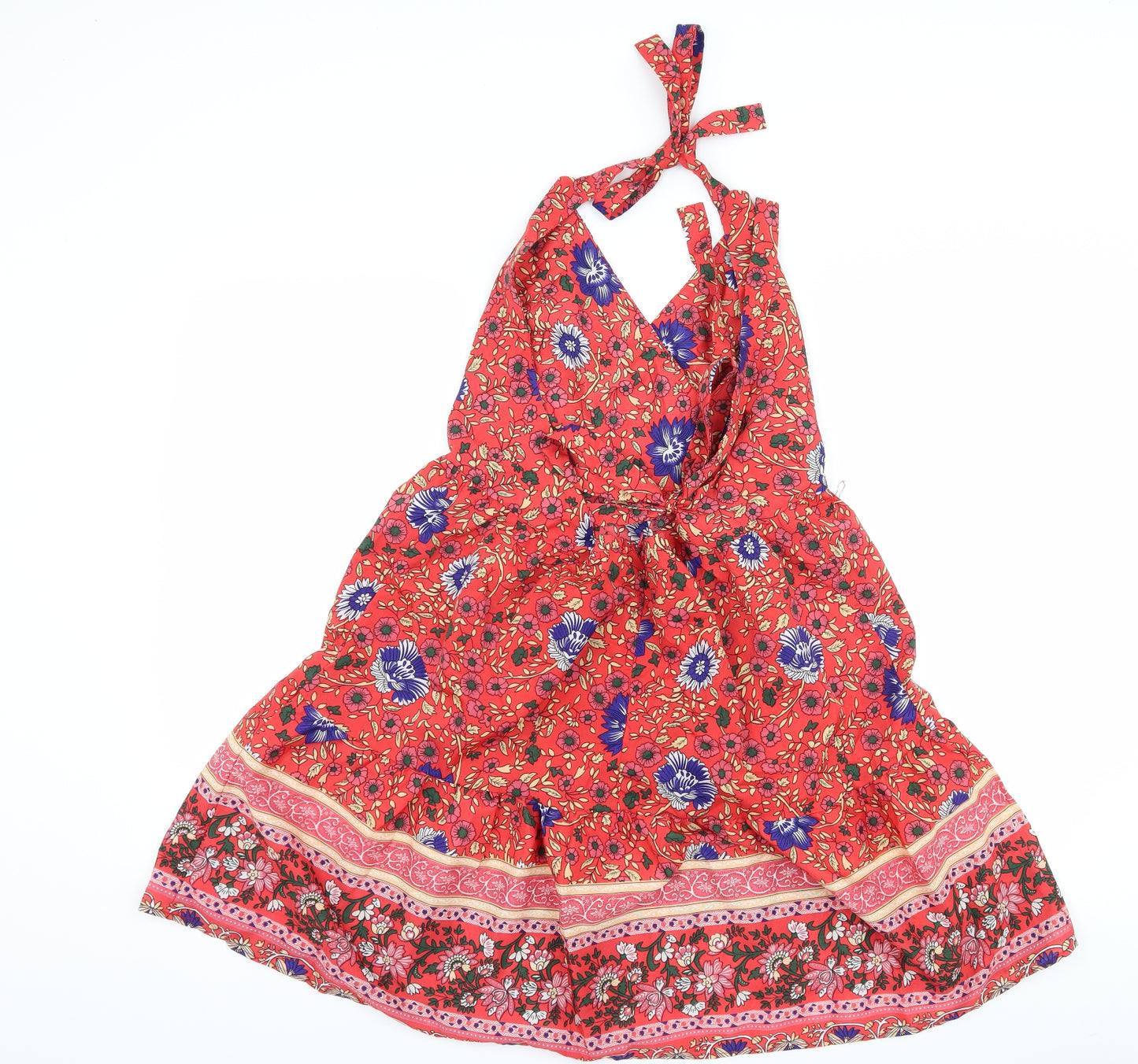 Preworn Womens Red Floral  Shift  Size XL