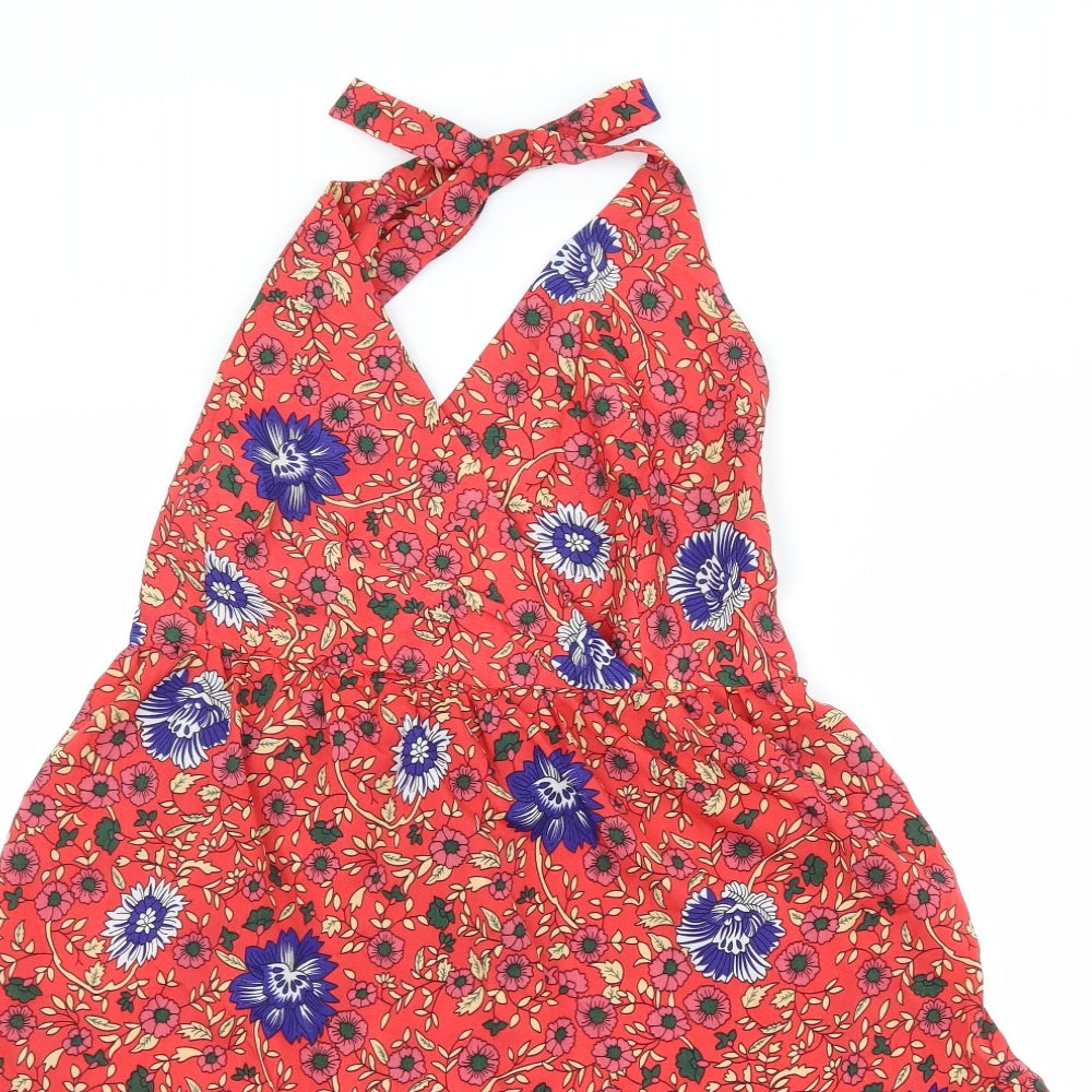 Preworn Womens Red Floral  Shift  Size XL