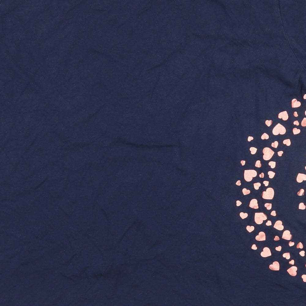 Marks and Spencer Womens Blue   Basic T-Shirt Size 14  - Love heart