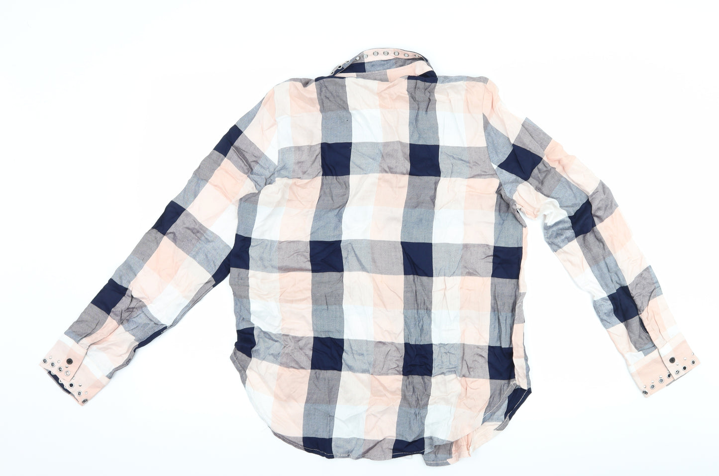 H&M Womens Pink Check  Basic Button-Up Size 14