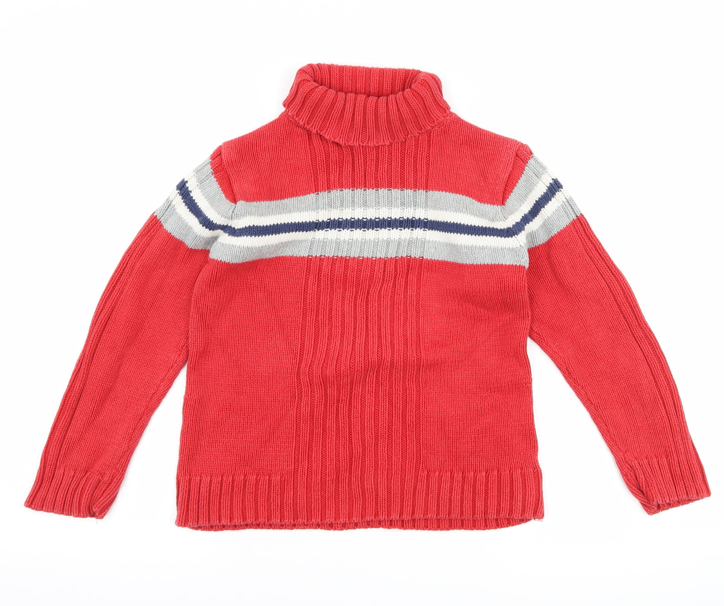 H&M Boys Red Striped  Pullover Jumper Size 7-8 Years