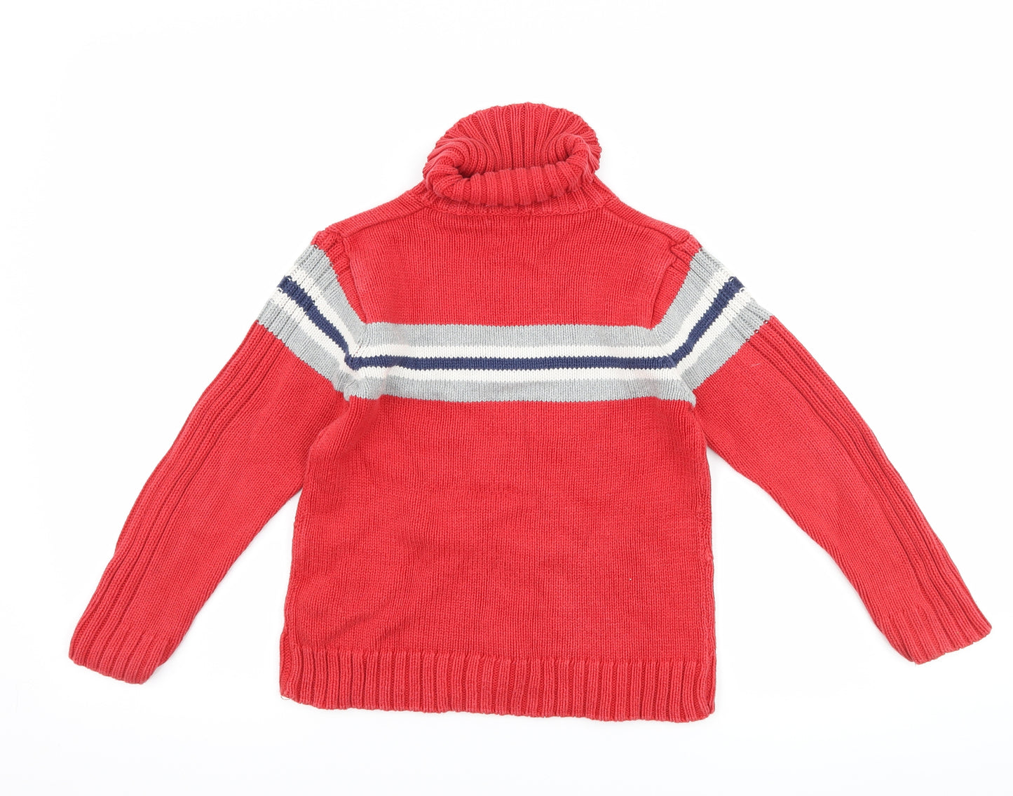 H&M Boys Red Striped  Pullover Jumper Size 7-8 Years