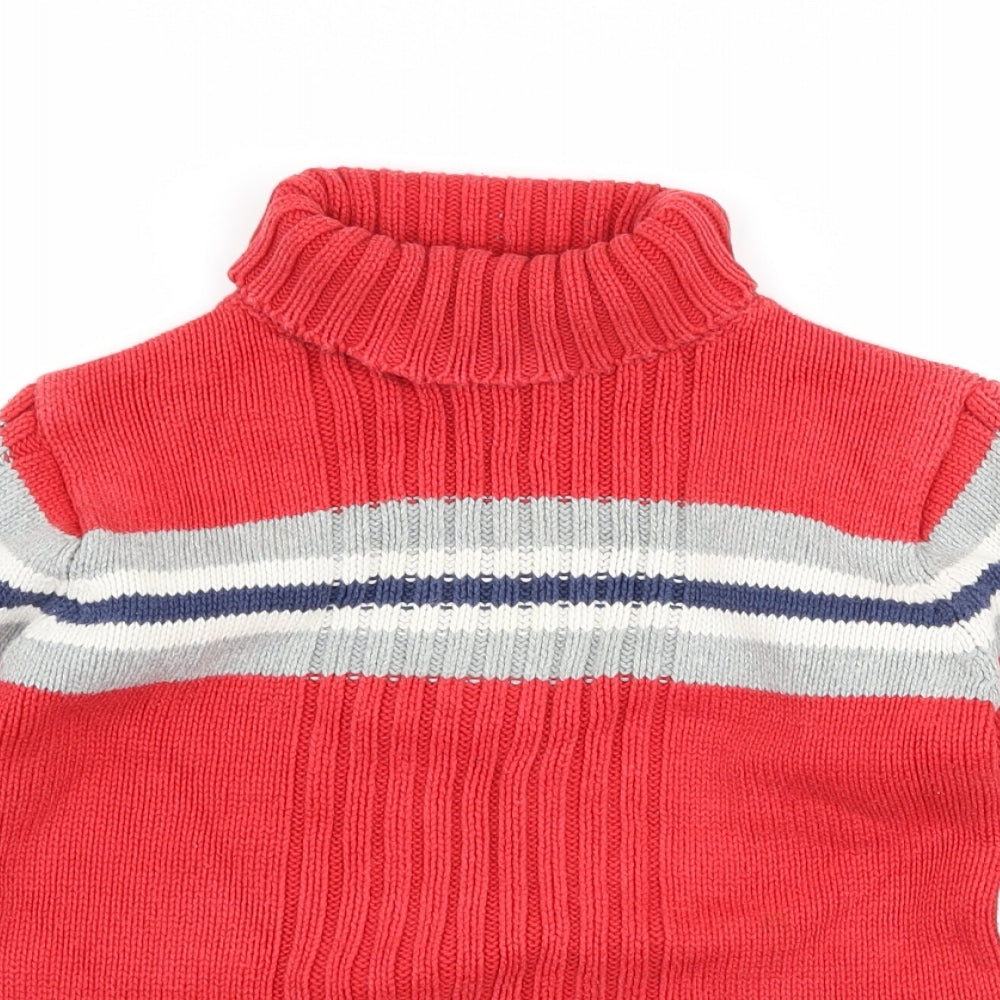 H&M Boys Red Striped  Pullover Jumper Size 7-8 Years