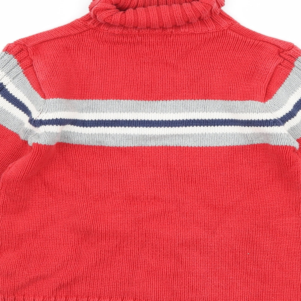H&M Boys Red Striped  Pullover Jumper Size 7-8 Years