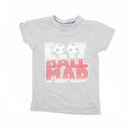 Preworn Boys Grey   Basic Button-Up Size 8 Years  - football mad
