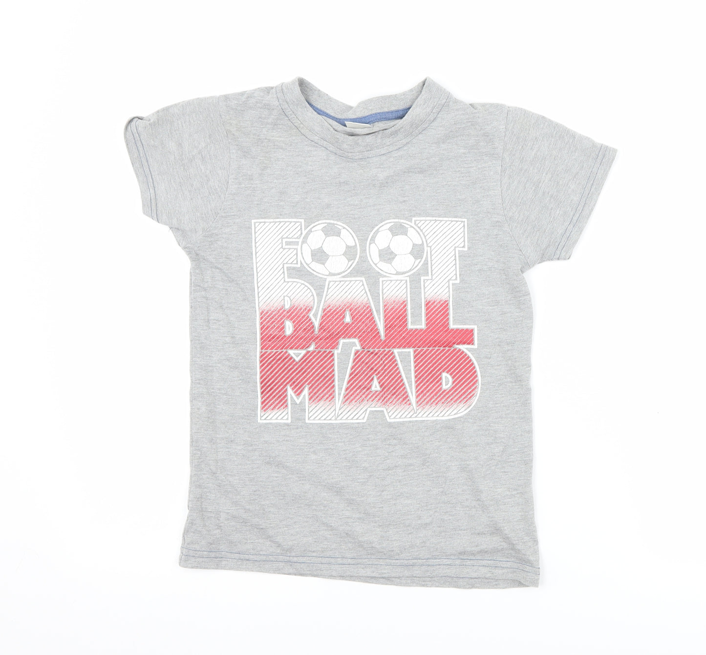 Preworn Boys Grey   Basic Button-Up Size 8 Years  - football mad