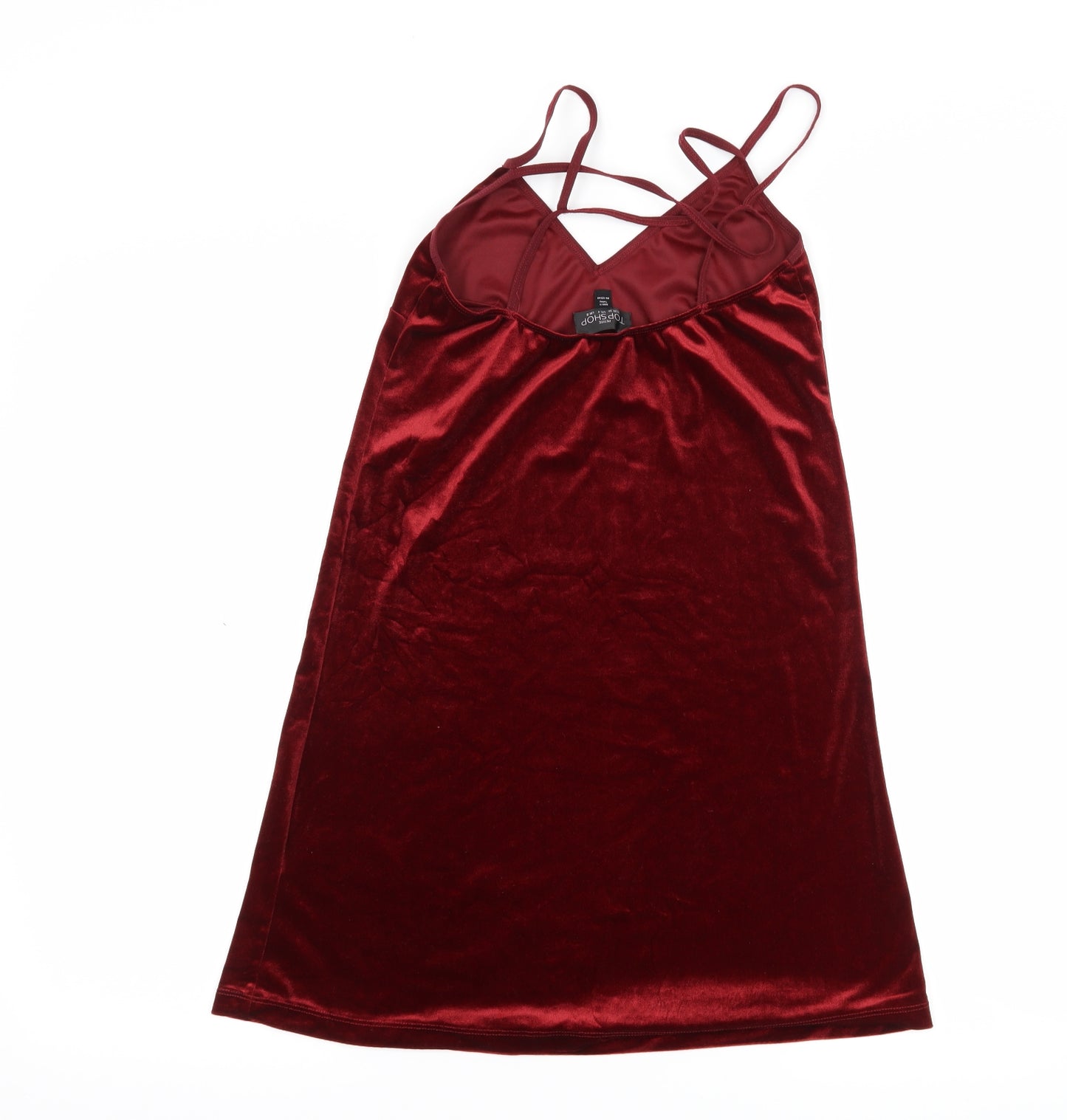 Topshop Womens Red  Velour Bodycon  Size 8