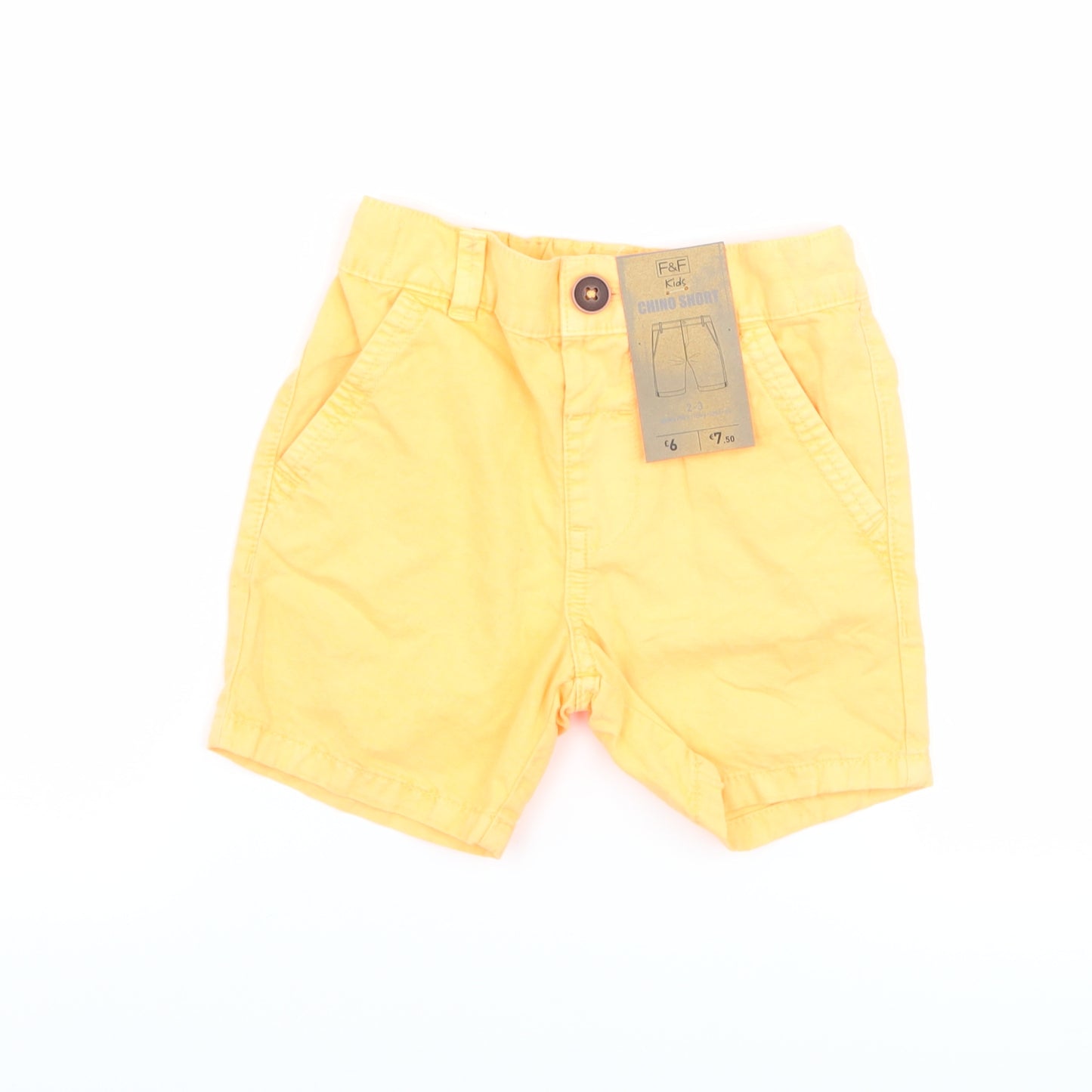F&F Boys Orange   Chino Shorts Size 2-3 Years - neon