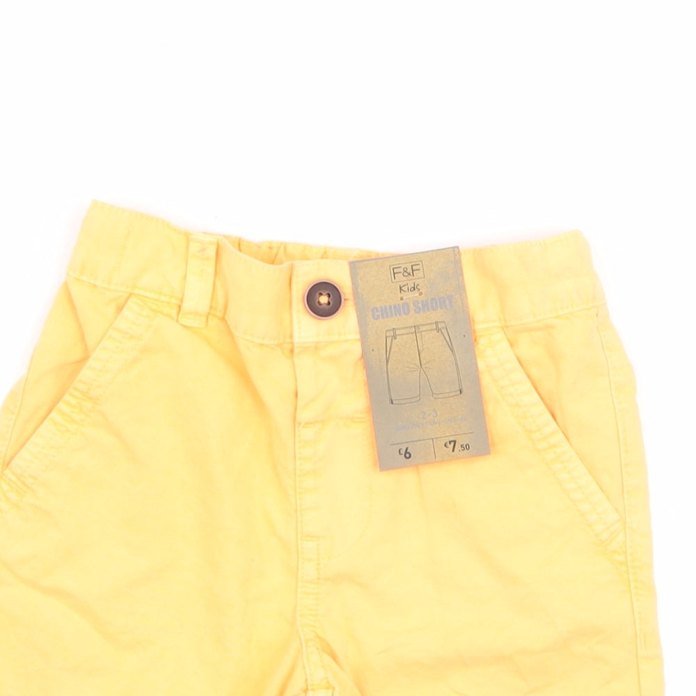 F&F Boys Orange   Chino Shorts Size 2-3 Years - neon
