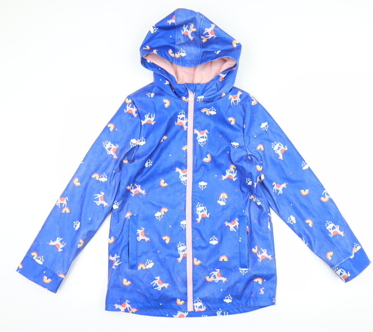 Joules Girls Blue   Rain Coat Coat Size 11-12 Years  - Unicorn