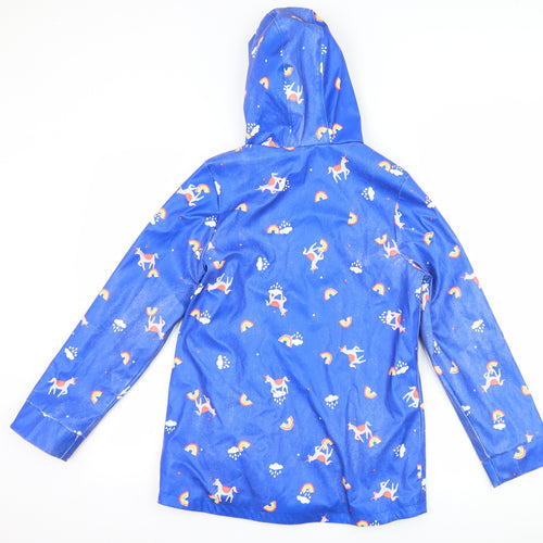 Joules Girls Blue   Rain Coat Coat Size 11-12 Years  - Unicorn