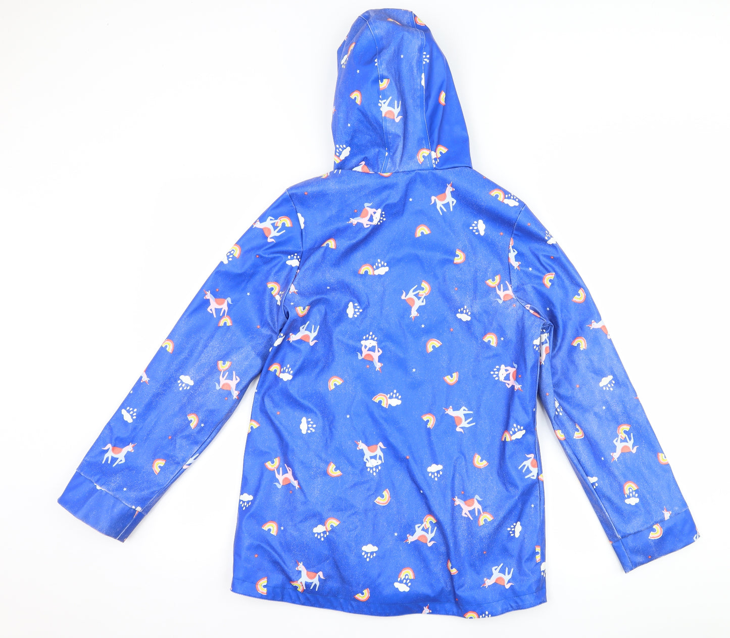 Joules Girls Blue   Rain Coat Coat Size 11-12 Years  - Unicorn