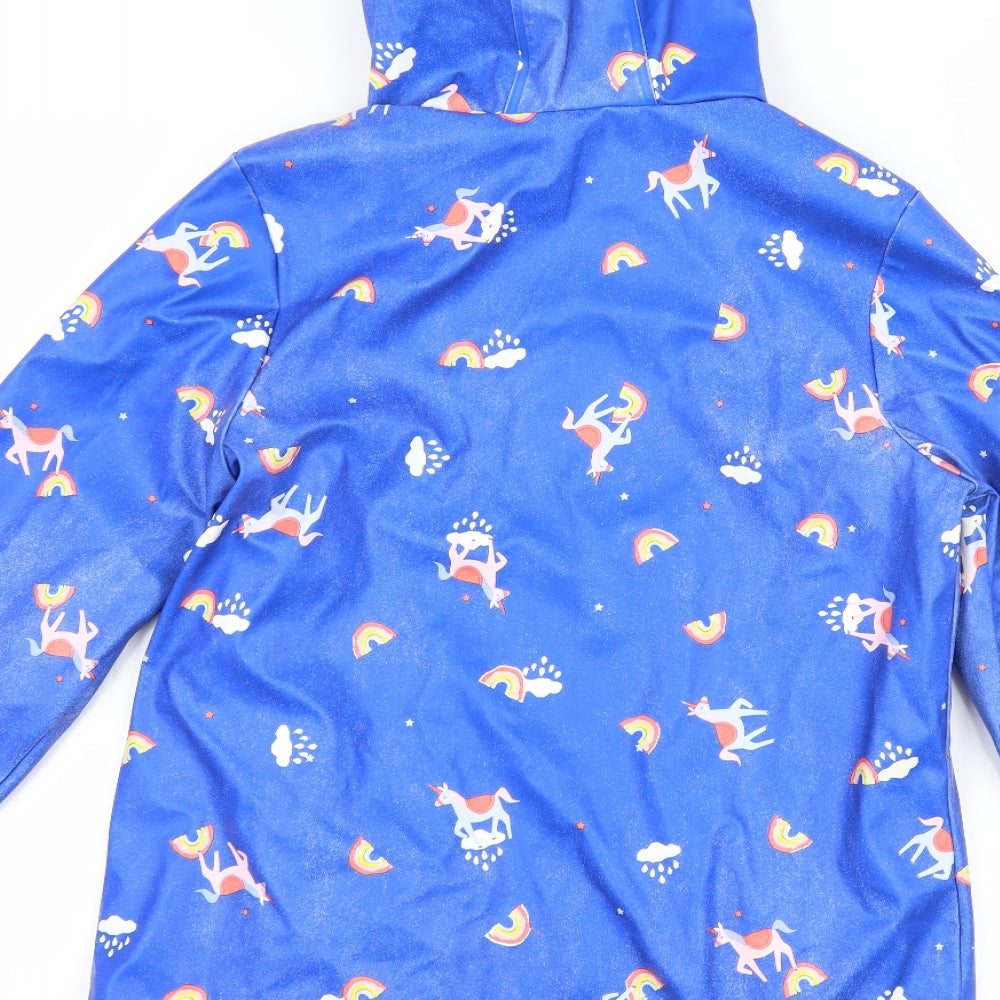 Joules Girls Blue   Rain Coat Coat Size 11-12 Years  - Unicorn