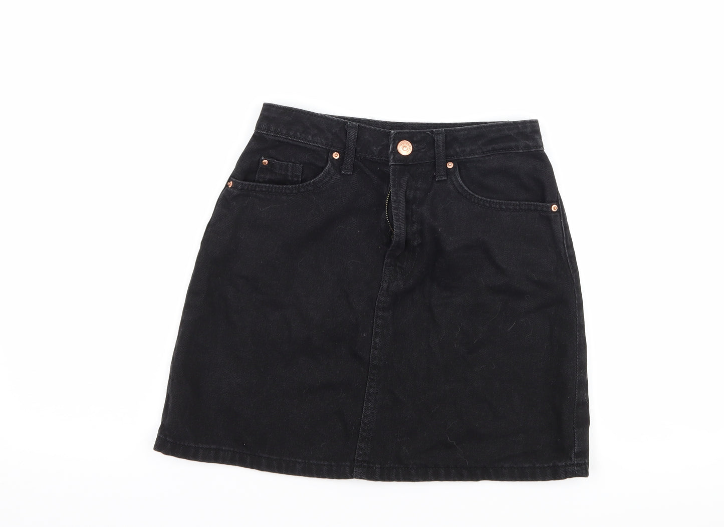 H&M Womens Black  Denim A-Line Skirt Size 6