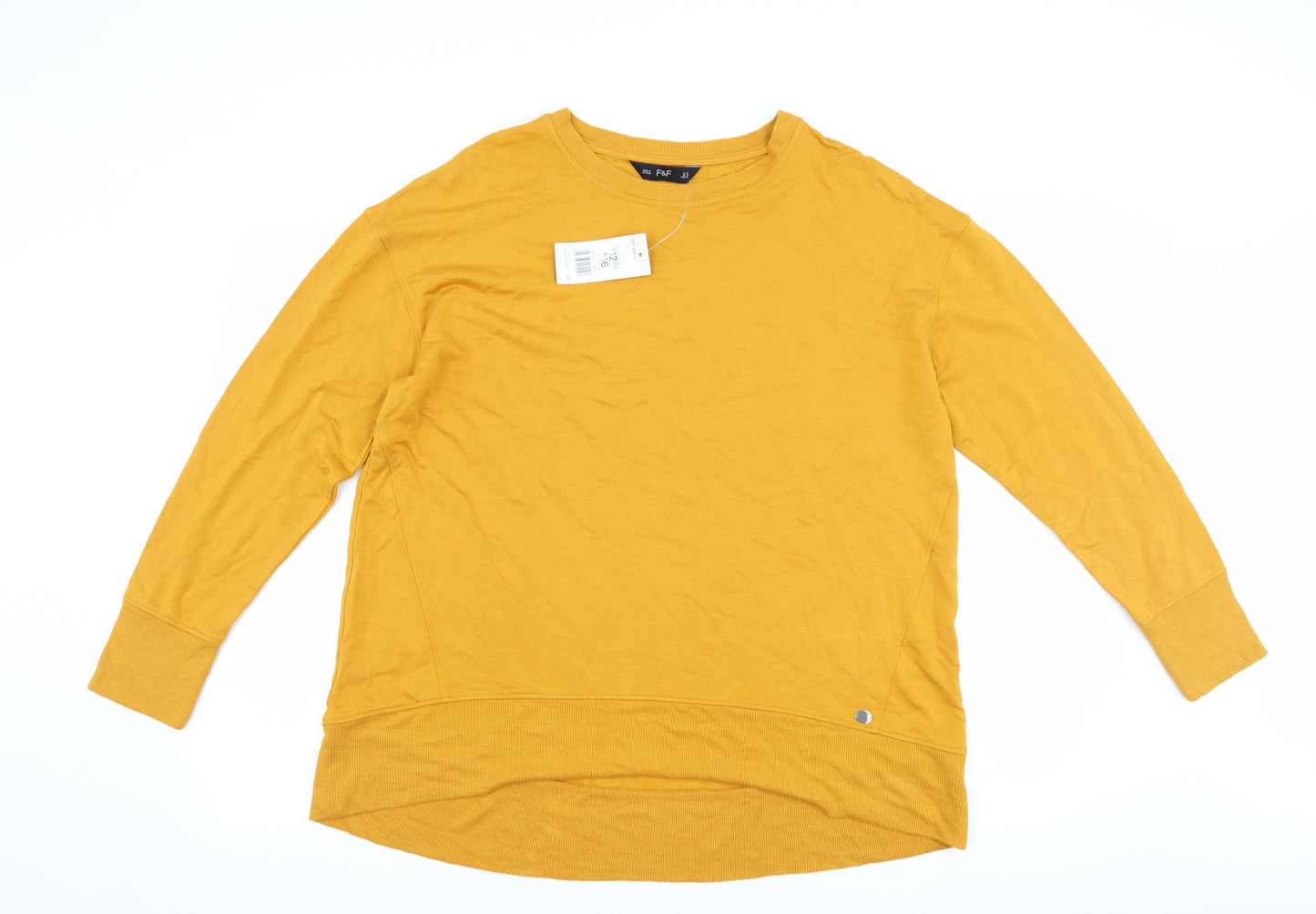 F&F Womens Yellow   Pullover Sweatshirt Size 16