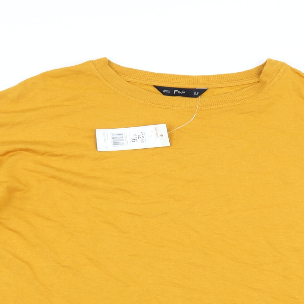F&F Womens Yellow   Pullover Sweatshirt Size 16
