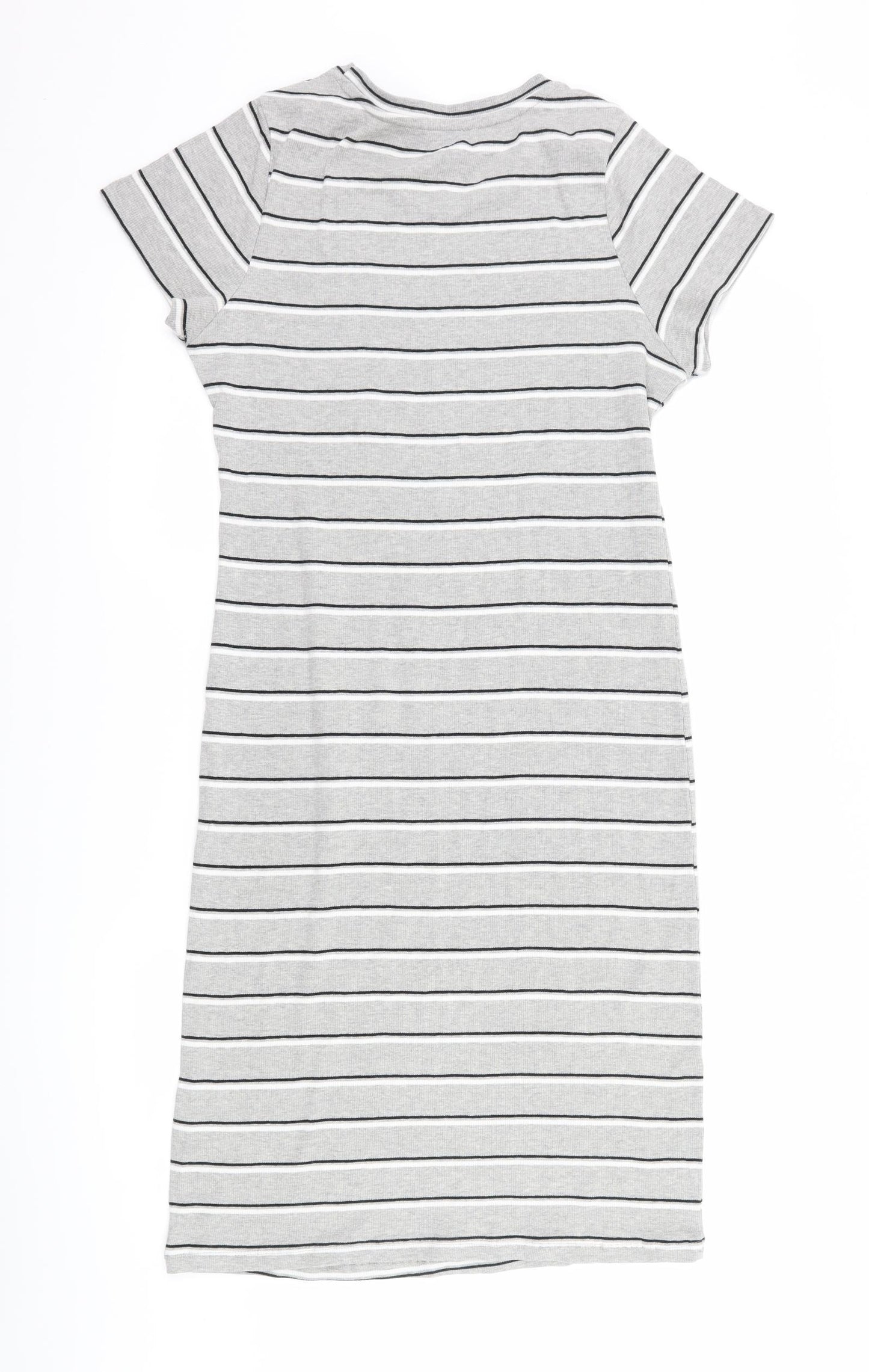 Primark Womens Grey Striped  T-Shirt Dress  Size 16