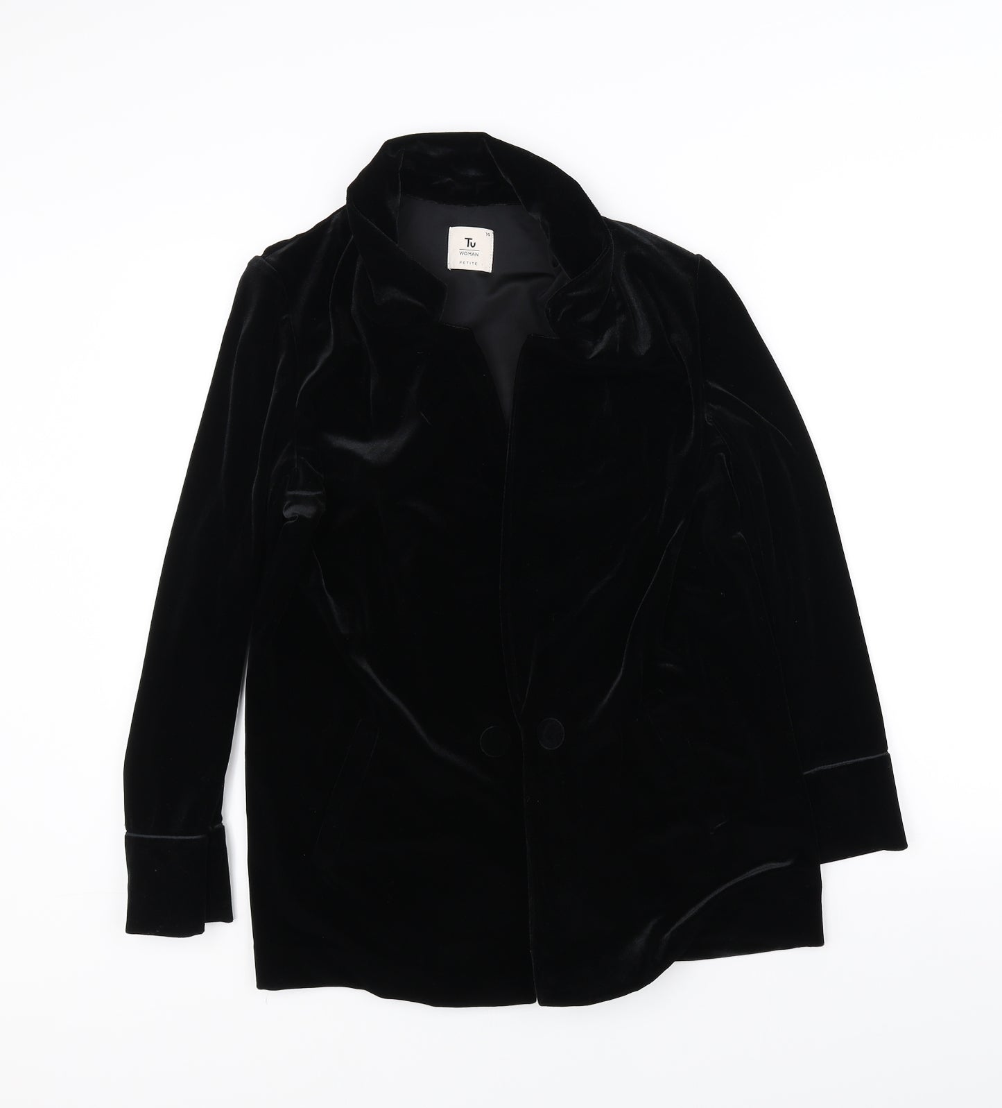 TU Womens Black   Overcoat Coat Size 14