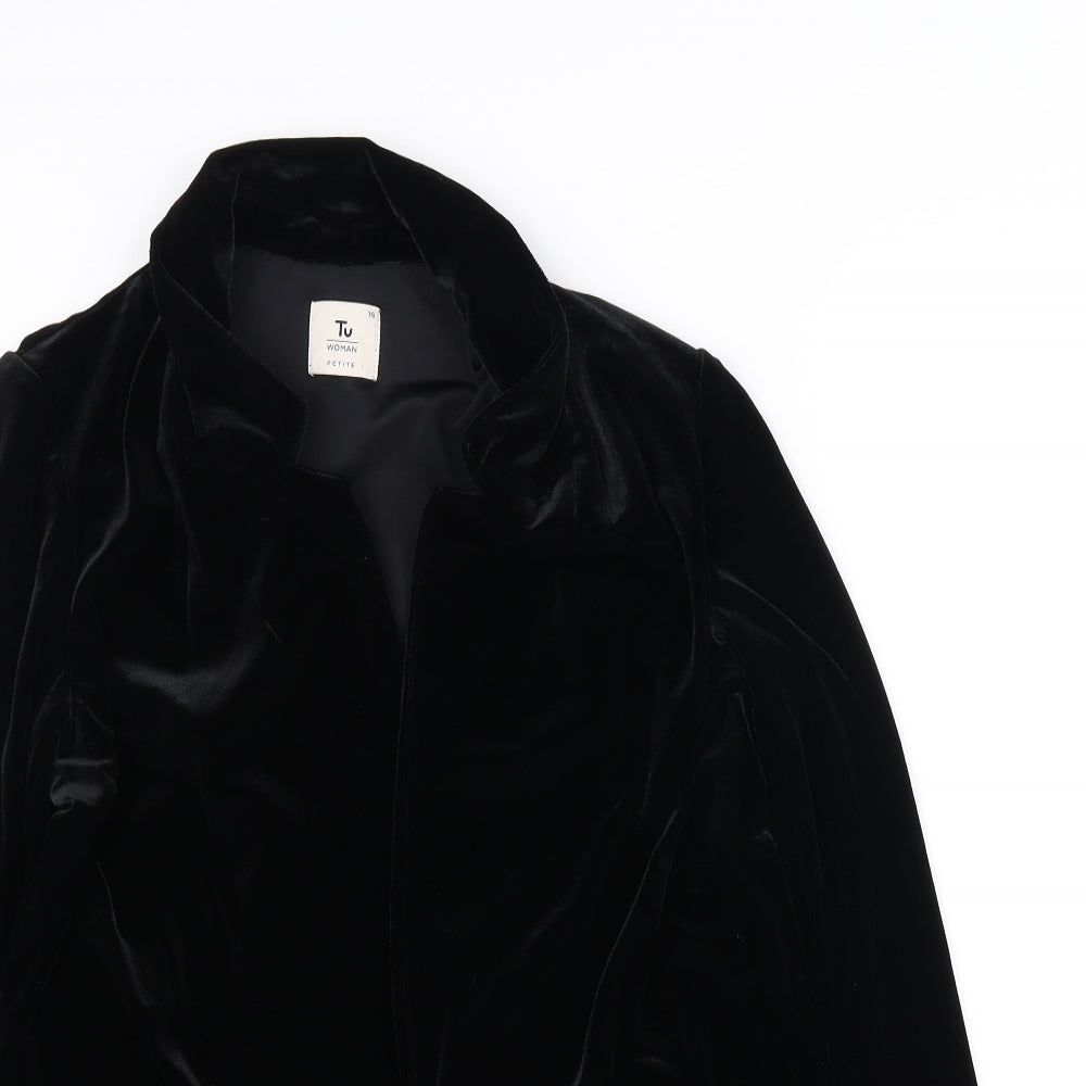 TU Womens Black   Overcoat Coat Size 14