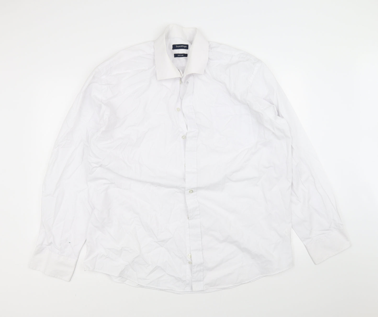 Taylor & Wright Mens White    Dress Shirt Size 17.5