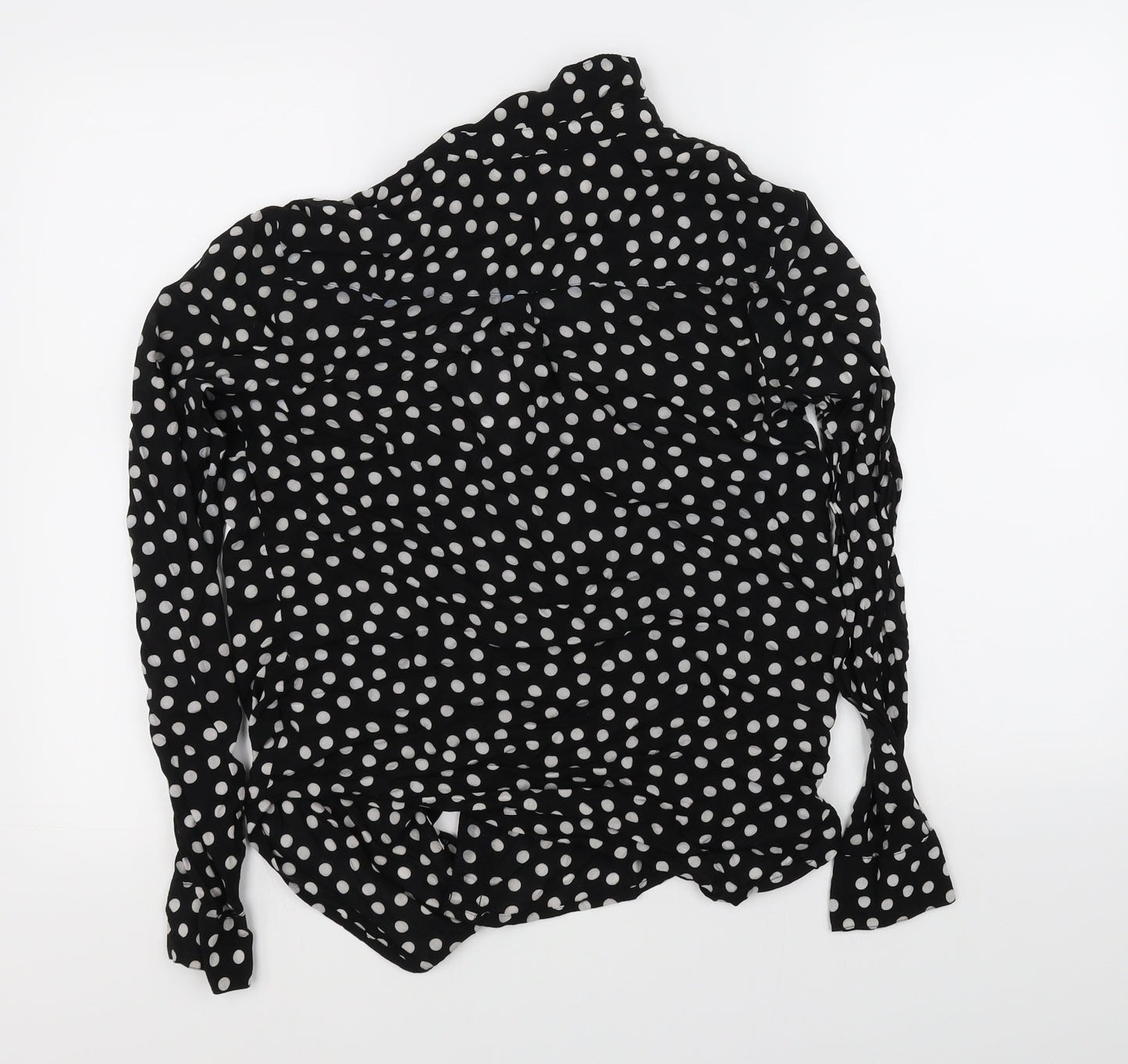NEXT Womens Black Polka Dot  Basic Button-Up Size 8