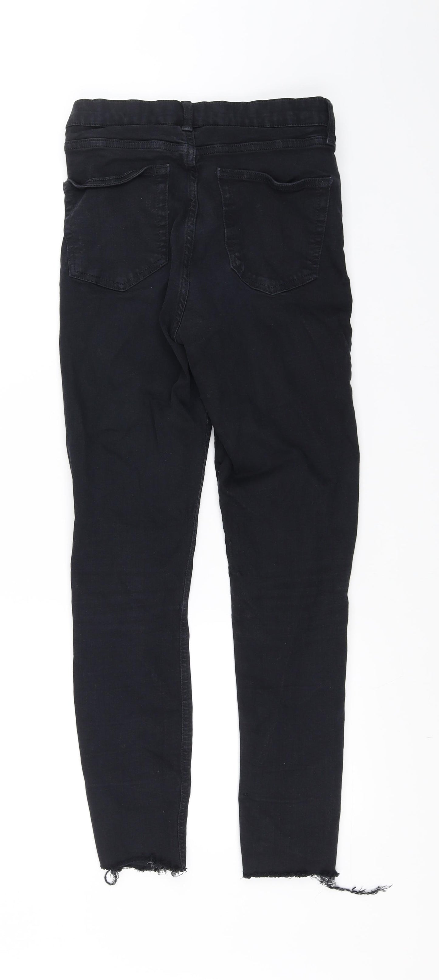 Topshop Womens Black   Straight Jeans Size 8 L28 in