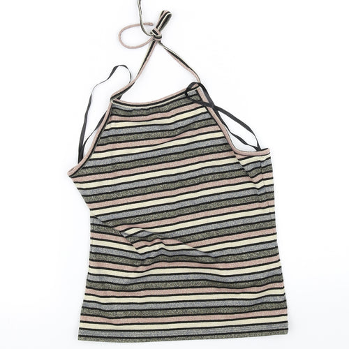 Topshop Womens Pink Striped  Basic T-Shirt Size 12