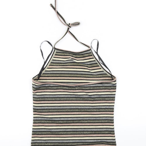 Topshop Womens Pink Striped  Basic T-Shirt Size 12