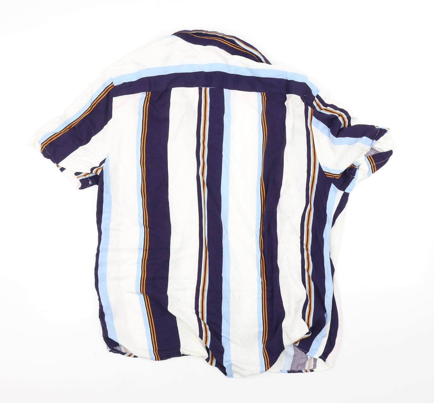 River Island Mens Blue Striped   Dress Shirt Size XL