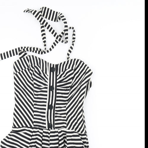 Be beau Womens White Striped  A-Line  Size 8
