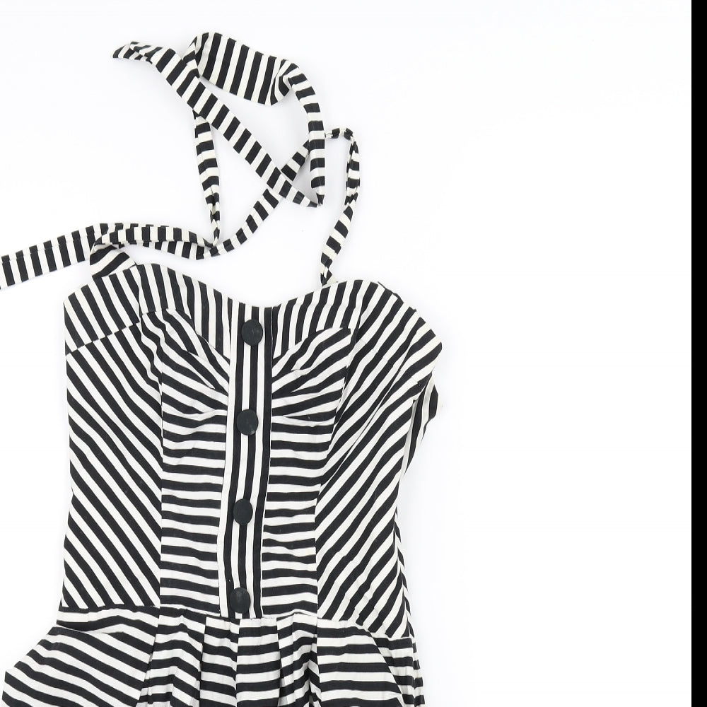 Be beau Womens White Striped  A-Line  Size 8