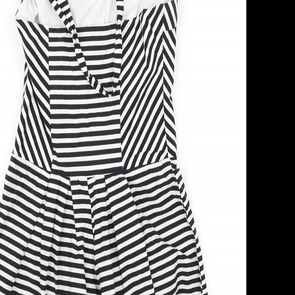 Be beau Womens White Striped  A-Line  Size 8