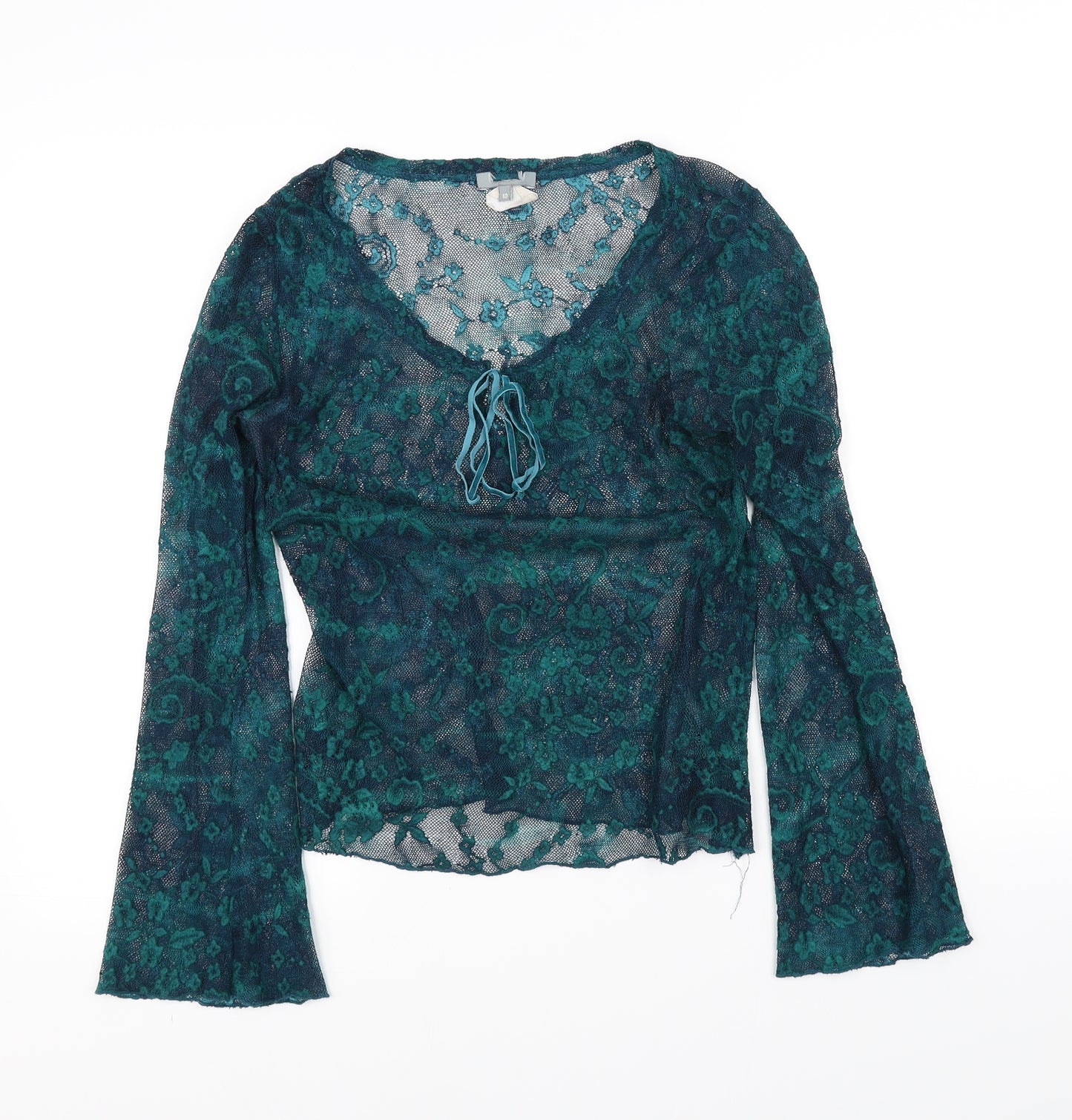 Preworn Womens Green   Basic T-Shirt Size 10