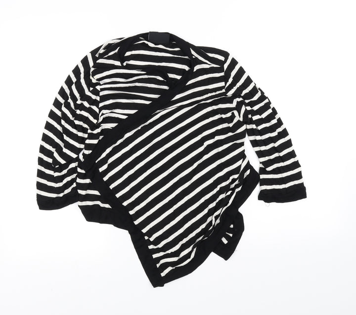 Wallis Womens Black Striped Cardigan Jumper Size 14