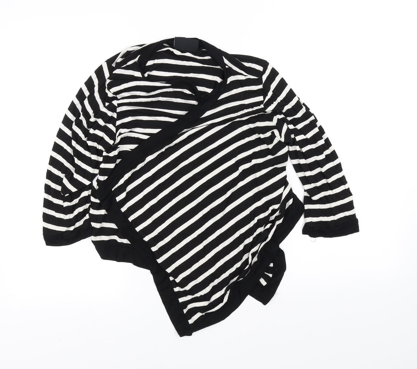 Wallis Womens Black Striped  Cardigan Jumper Size 14