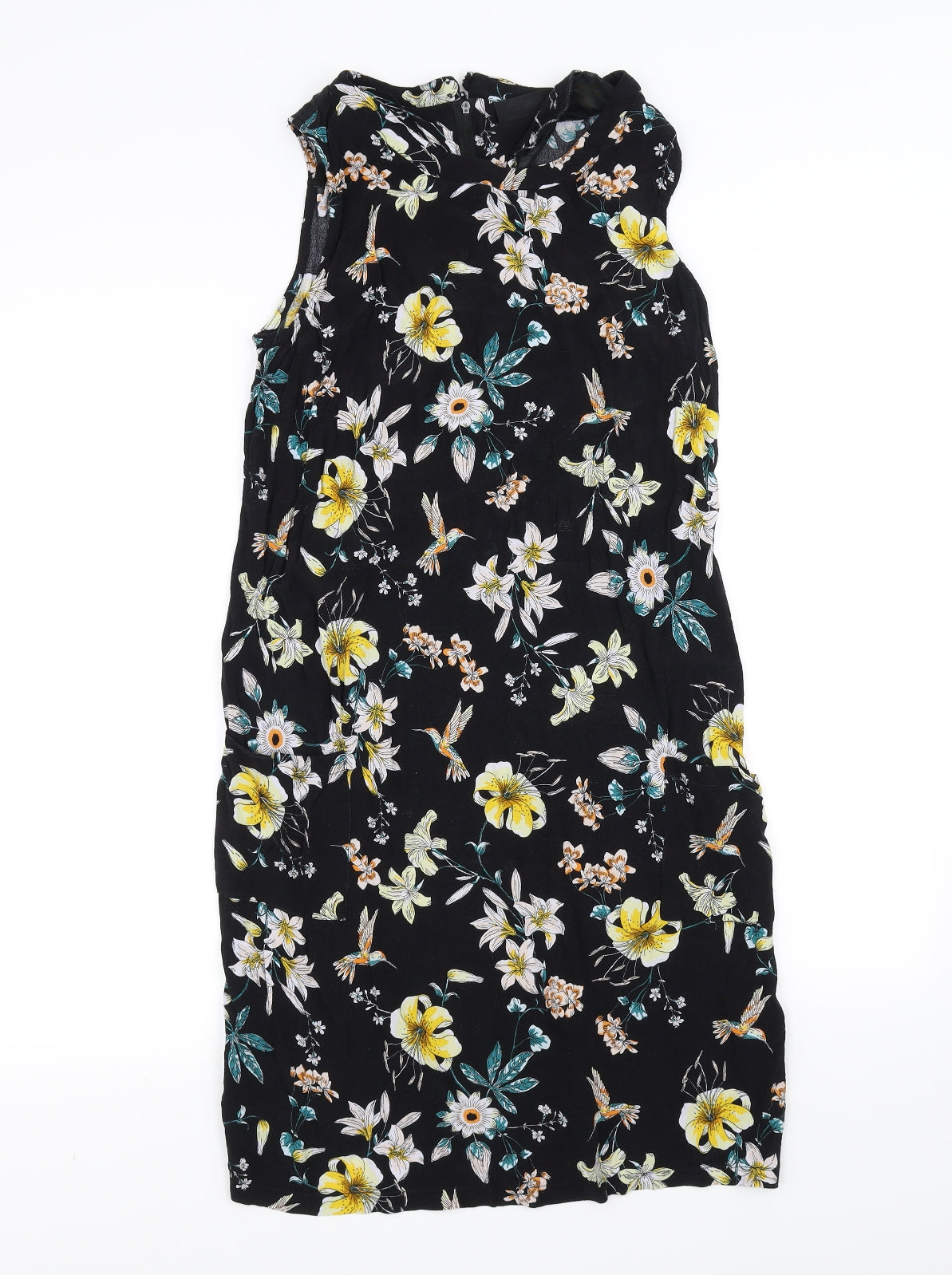 Wallis Womens Black Floral  A-Line  Size 14
