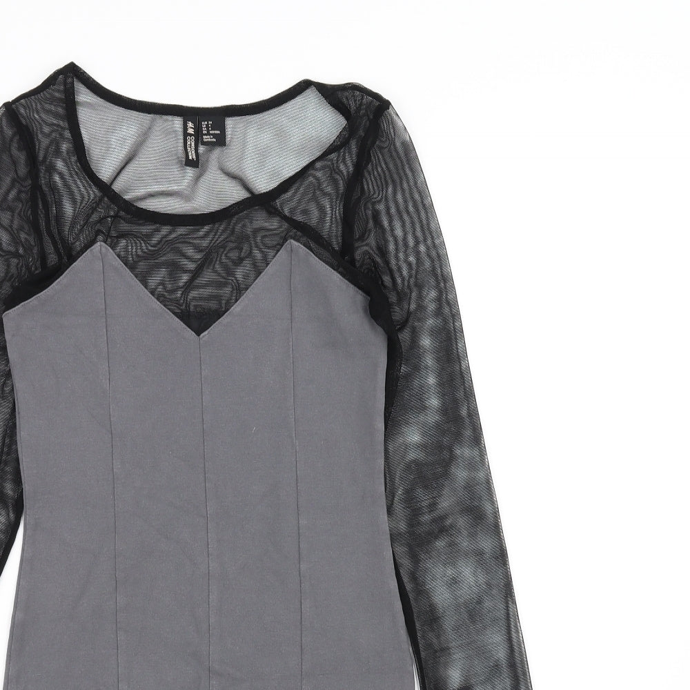 H&M Womens Grey   Pencil Dress  Size 6