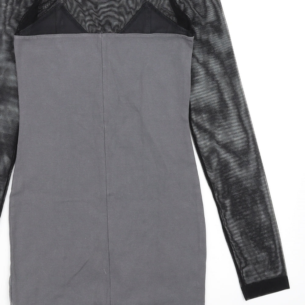 H&M Womens Grey   Pencil Dress  Size 6