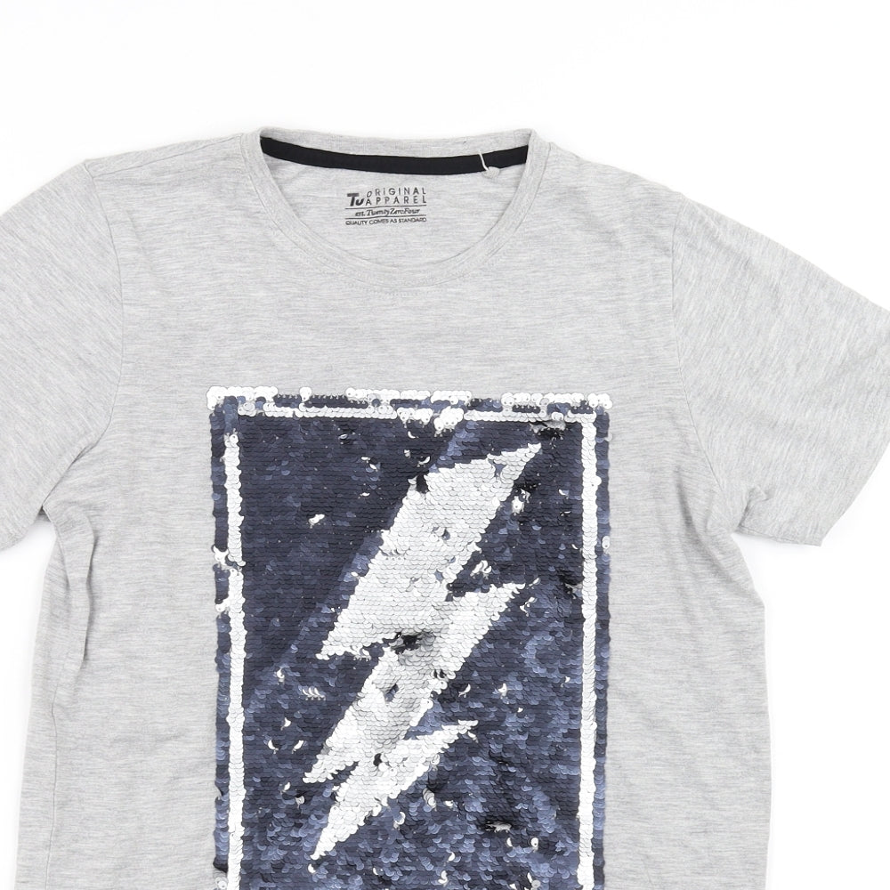 TU Girls Grey   Basic T-Shirt Size 12 Years
