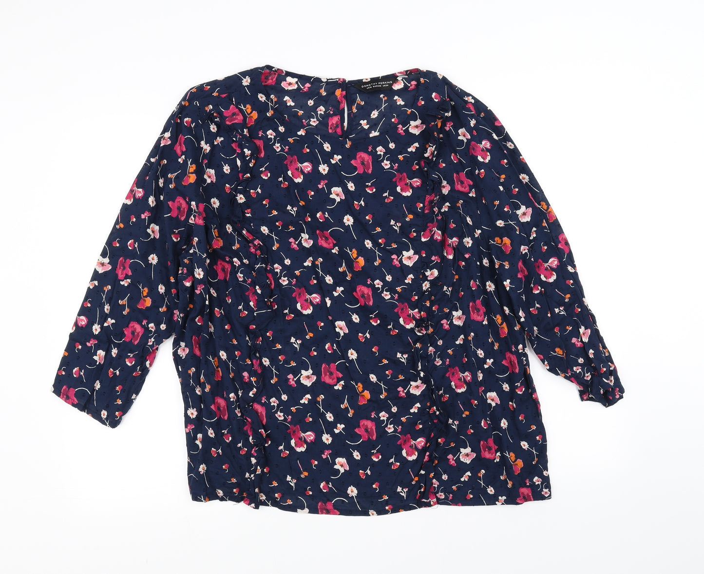 Dorothy Perkins Womens Blue Floral  Basic T-Shirt Size 20