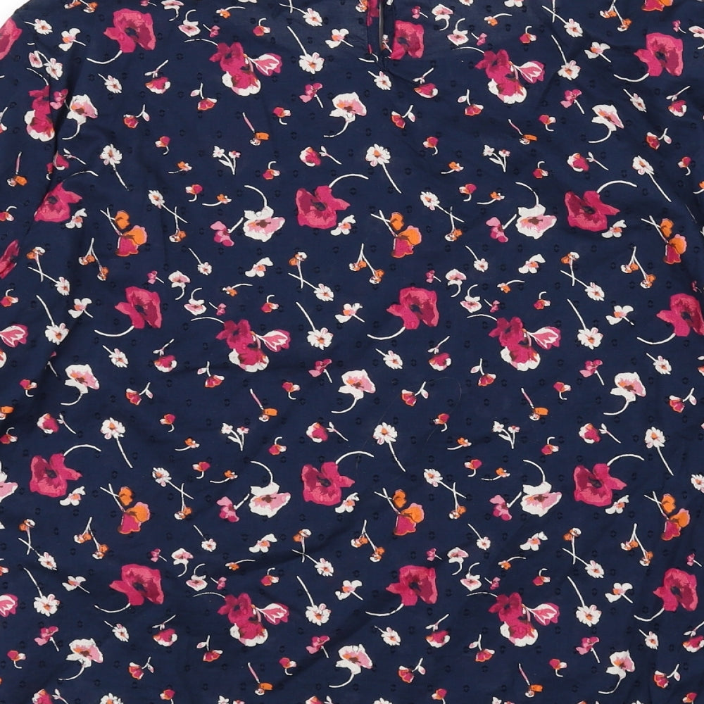Dorothy Perkins Womens Blue Floral  Basic T-Shirt Size 20
