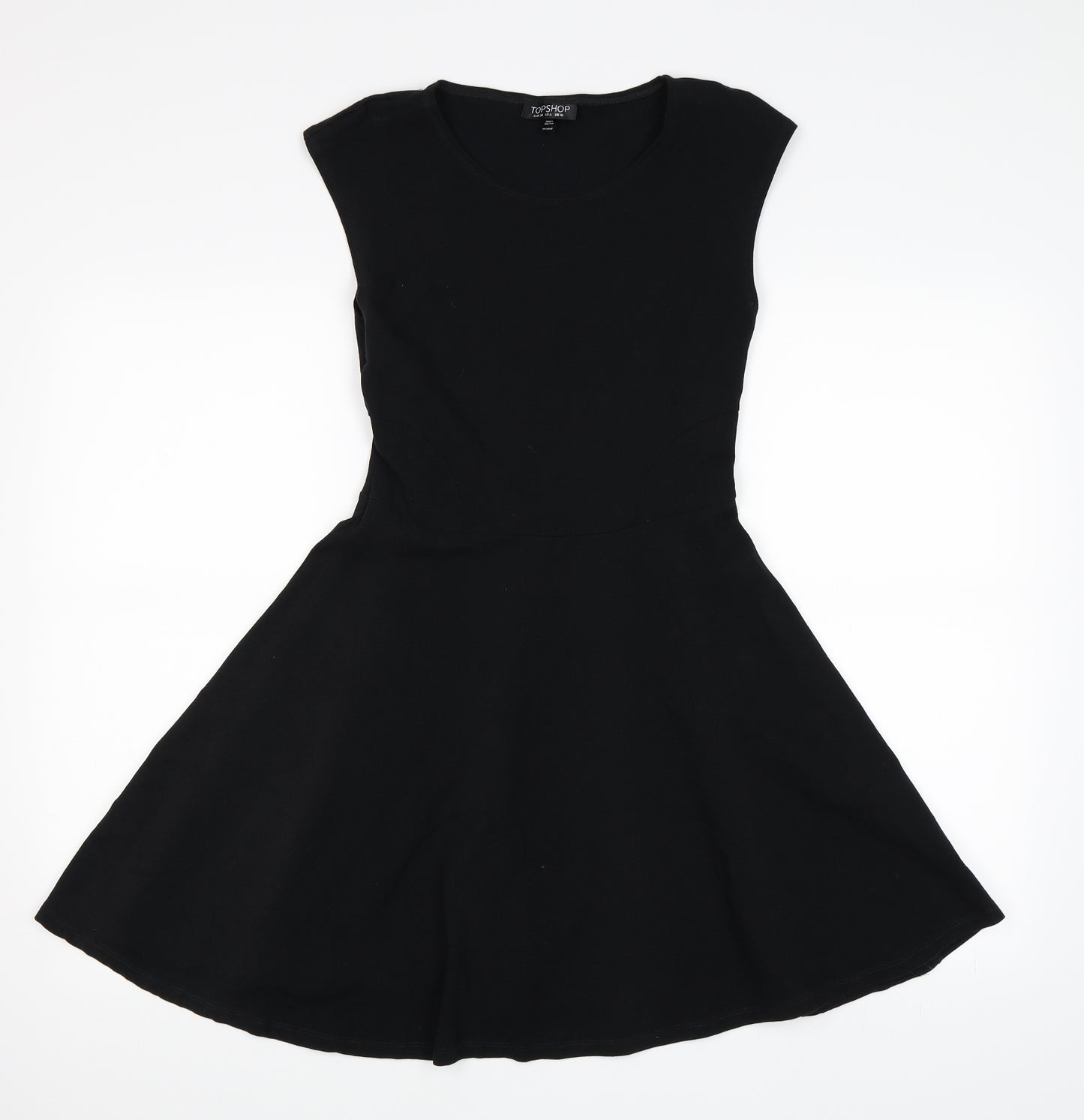Topshop Womens Black   Skater Dress  Size 10