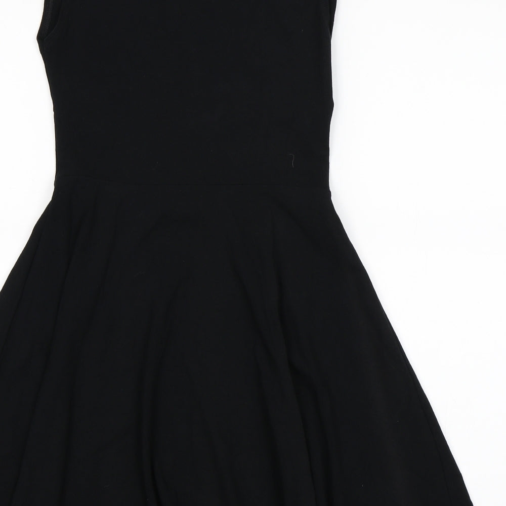 Topshop Womens Black   Skater Dress  Size 10