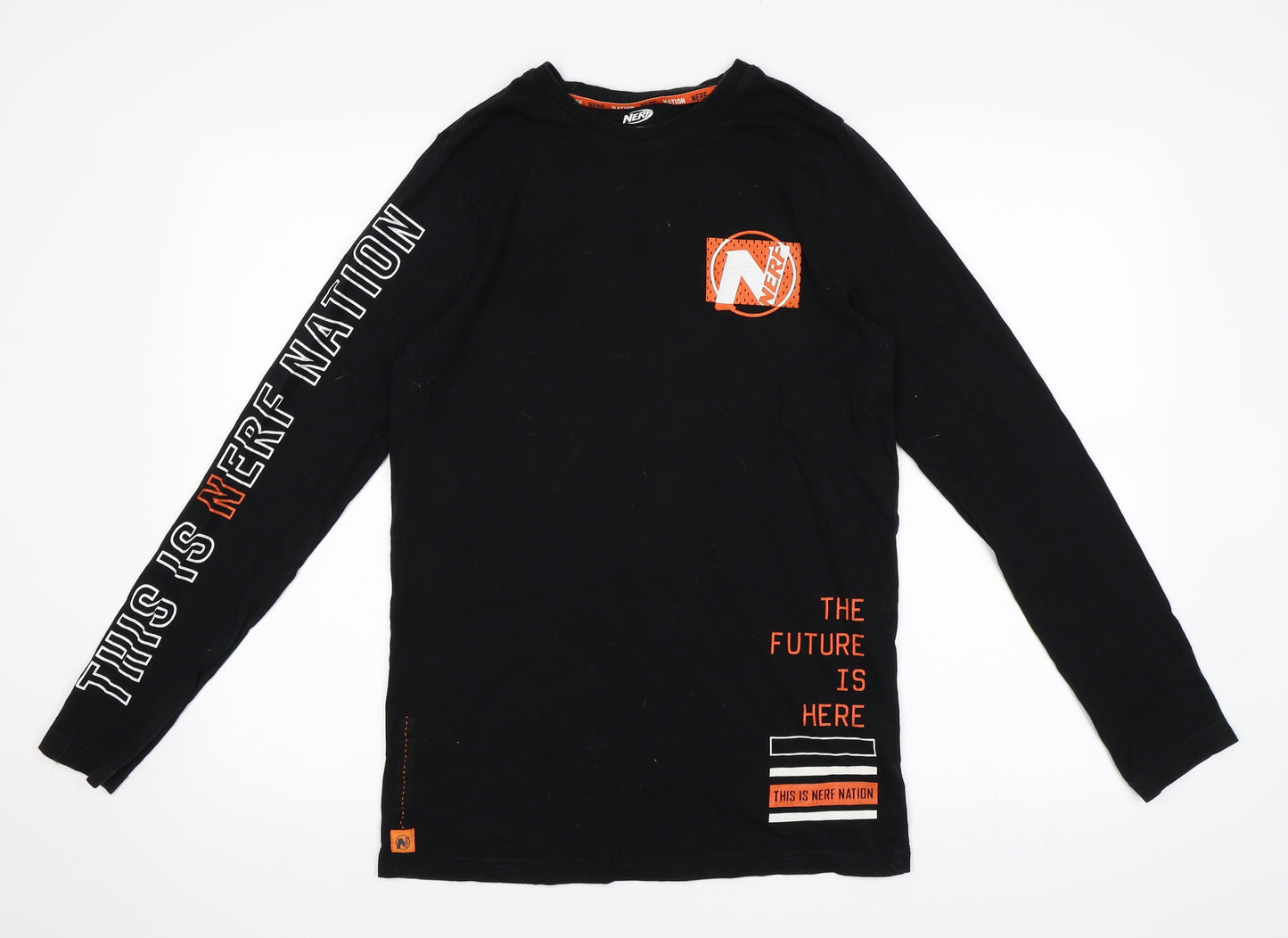 F&F Boys Black   Basic T-Shirt Size 13-14 Years  - Nerf