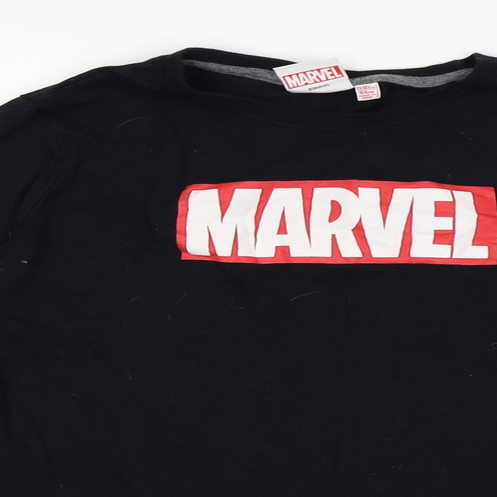 Marvel Boys Black   Basic T-Shirt Size 13-14 Years