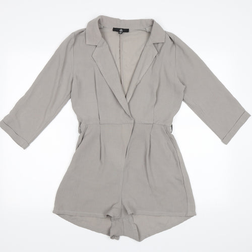 Missguided Womens Grey   Playsuit One-Piece Size 8