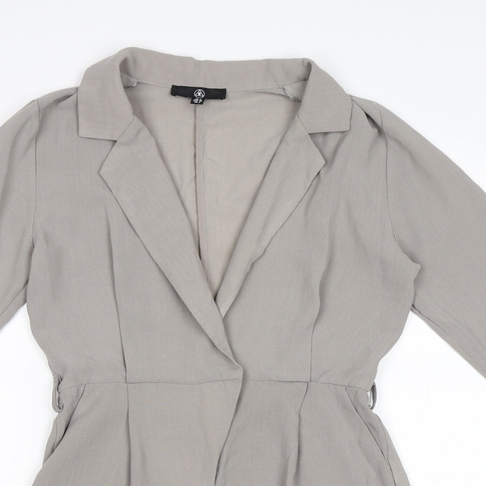 Missguided Womens Grey   Playsuit One-Piece Size 8