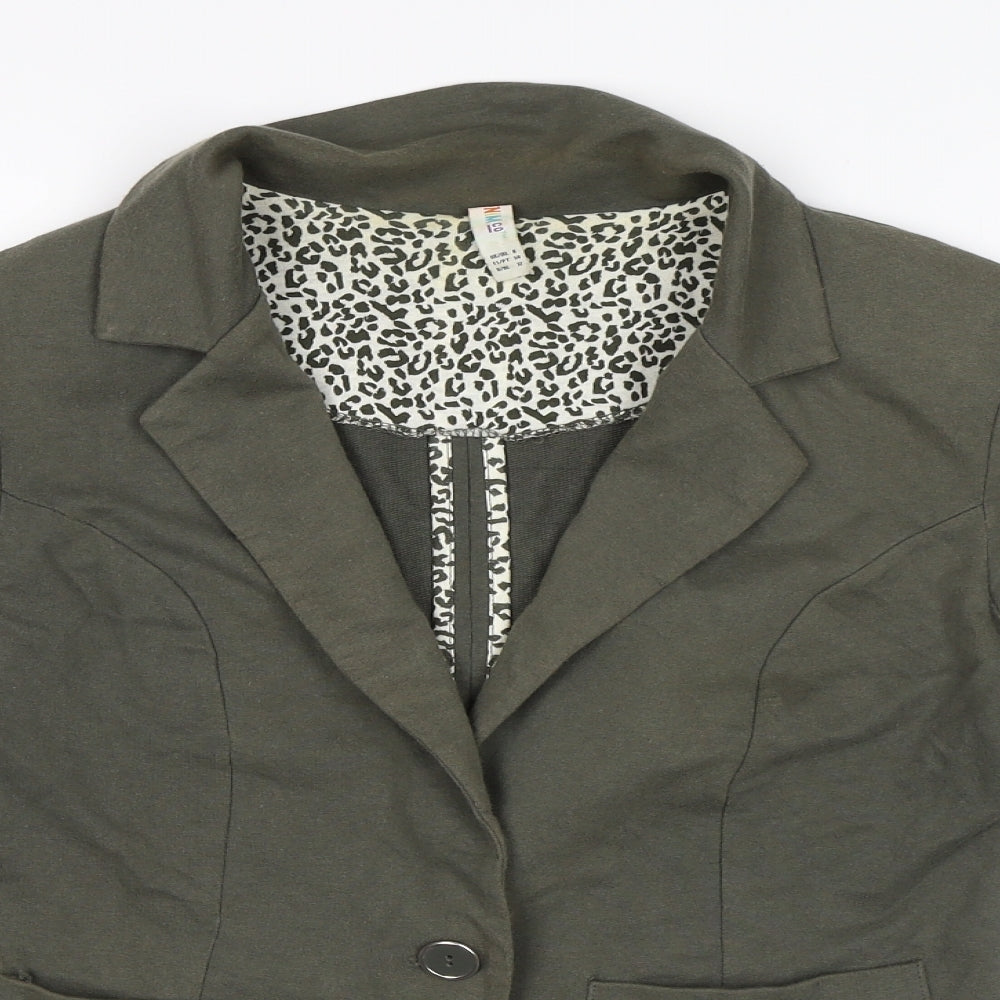 Denim & Co. Womens Green   Jacket Blazer Size 6
