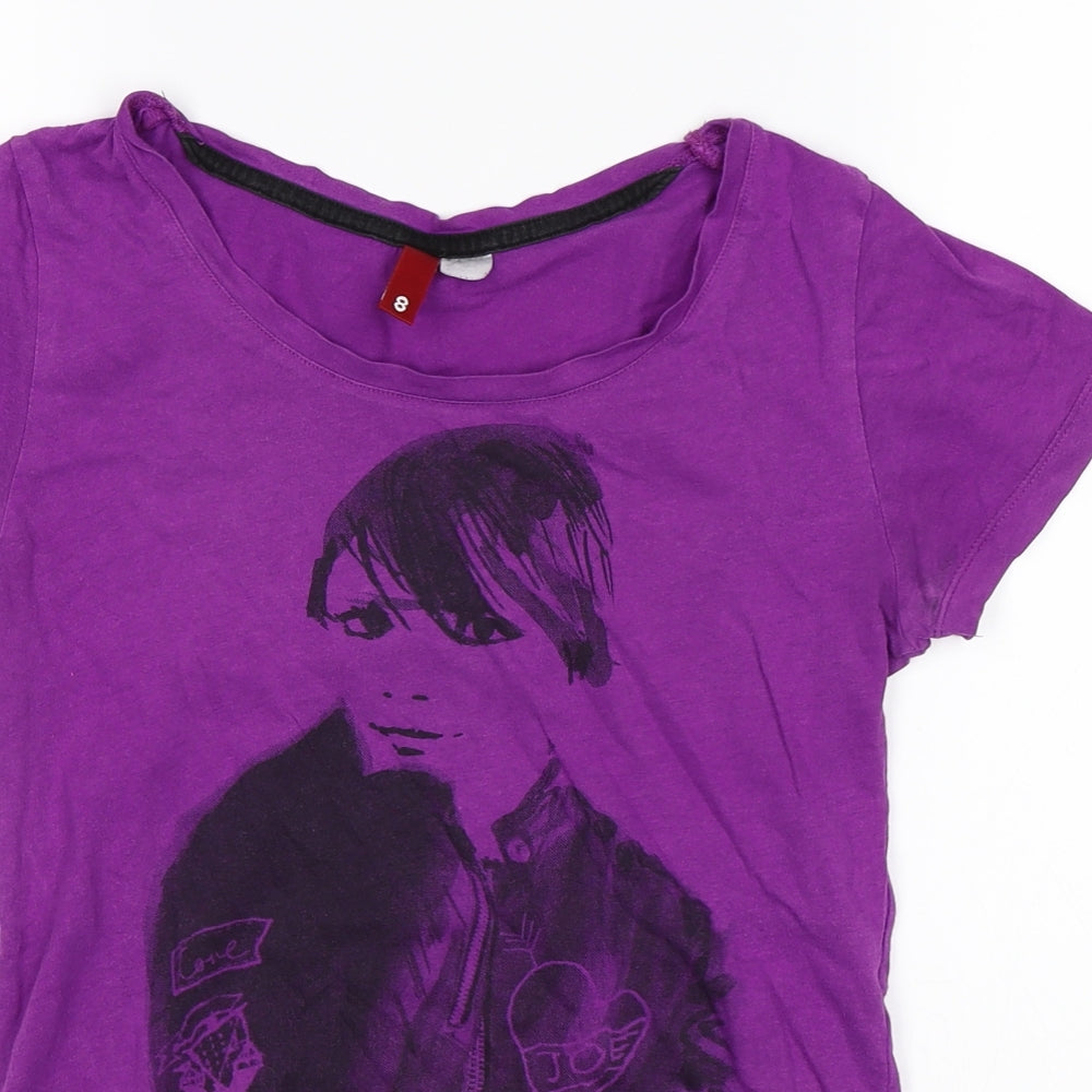 H&M  Womens Purple   Basic T-Shirt Size 8